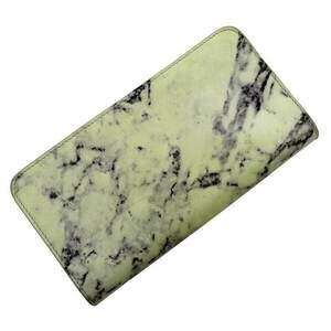 Balenciaga round zip long wallet white black leather